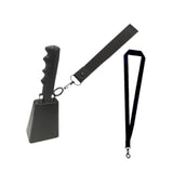 Maxbell Metal Cowbell with Handle Service Cheering Bell for Christmas Party Birthday black