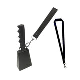 Maxbell Metal Cowbell with Handle Service Cheering Bell for Christmas Party Birthday black
