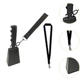Maxbell Metal Cowbell with Handle Service Cheering Bell for Christmas Party Birthday black