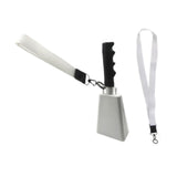 Maxbell Metal Cowbell with Handle Service Cheering Bell for Christmas Party Birthday white