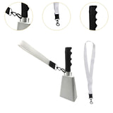Maxbell Metal Cowbell with Handle Service Cheering Bell for Christmas Party Birthday white