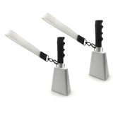 Maxbell Metal Cowbell with Handle Service Cheering Bell for Christmas Party Birthday white