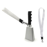 Maxbell Metal Cowbell with Handle Service Cheering Bell for Christmas Party Birthday white