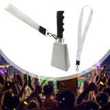 Maxbell Metal Cowbell with Handle Service Cheering Bell for Christmas Party Birthday white