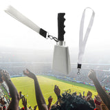 Maxbell Metal Cowbell with Handle Service Cheering Bell for Christmas Party Birthday white