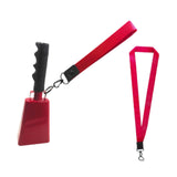 Maxbell Metal Cowbell with Handle Service Cheering Bell for Christmas Party Birthday red
