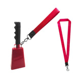 Maxbell Metal Cowbell with Handle Service Cheering Bell for Christmas Party Birthday red