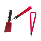 Maxbell Metal Cowbell with Handle Service Cheering Bell for Christmas Party Birthday red