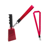 Maxbell Metal Cowbell with Handle Service Cheering Bell for Christmas Party Birthday red