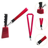 Maxbell Metal Cowbell with Handle Service Cheering Bell for Christmas Party Birthday red