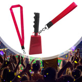 Maxbell Metal Cowbell with Handle Service Cheering Bell for Christmas Party Birthday red