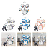 Maxbell Kids Children Drum Set PVC Development Toy for Boys Girls Aged 4 to 14 Child Silver Edge