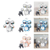 Maxbell Kids Children Drum Set PVC Development Toy for Boys Girls Aged 4 to 14 Child Silver Edge