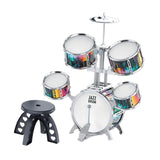 Maxbell Kids Children Drum Set PVC Development Toy for Boys Girls Aged 4 to 14 Child Silver Edge