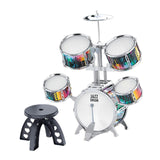 Maxbell Kids Children Drum Set PVC Development Toy for Boys Girls Aged 4 to 14 Child Silver Edge