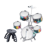Maxbell Kids Children Drum Set PVC Development Toy for Boys Girls Aged 4 to 14 Child Silver Edge