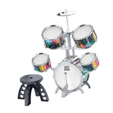 Maxbell Kids Children Drum Set PVC Development Toy for Boys Girls Aged 4 to 14 Child Silver Edge