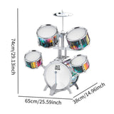 Maxbell Kids Children Drum Set PVC Development Toy for Boys Girls Aged 4 to 14 Child Silver Edge