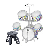 Maxbell Kids Children Drum Set PVC Development Toy for Boys Girls Aged 4 to 14 Child Gray Edge
