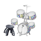 Maxbell Kids Children Drum Set PVC Development Toy for Boys Girls Aged 4 to 14 Child Gray Edge