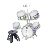 Maxbell Kids Children Drum Set PVC Development Toy for Boys Girls Aged 4 to 14 Child Gray Edge
