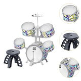 Maxbell Kids Children Drum Set PVC Development Toy for Boys Girls Aged 4 to 14 Child Gray Edge