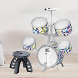Maxbell Kids Children Drum Set PVC Development Toy for Boys Girls Aged 4 to 14 Child Gray Edge