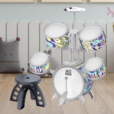 Maxbell Kids Children Drum Set PVC Development Toy for Boys Girls Aged 4 to 14 Child Gray Edge