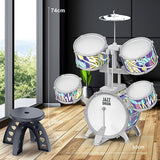 Maxbell Kids Children Drum Set PVC Development Toy for Boys Girls Aged 4 to 14 Child Gray Edge