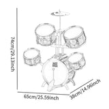 Maxbell Kids Children Drum Set PVC Development Toy for Boys Girls Aged 4 to 14 Child Gray Edge