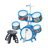 Maxbell Kids Children Drum Set PVC Development Toy for Boys Girls Aged 4 to 14 Child Blue Color Edge