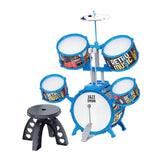 Maxbell Kids Children Drum Set PVC Development Toy for Boys Girls Aged 4 to 14 Child Blue Color Edge