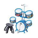 Maxbell Kids Children Drum Set PVC Development Toy for Boys Girls Aged 4 to 14 Child Blue Color Edge