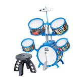 Maxbell Kids Children Drum Set PVC Development Toy for Boys Girls Aged 4 to 14 Child Blue Color Edge