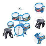 Maxbell Kids Children Drum Set PVC Development Toy for Boys Girls Aged 4 to 14 Child Blue Color Edge