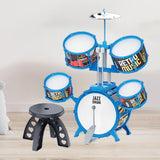 Maxbell Kids Children Drum Set PVC Development Toy for Boys Girls Aged 4 to 14 Child Blue Color Edge