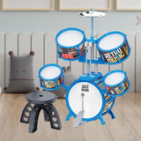 Maxbell Kids Children Drum Set PVC Development Toy for Boys Girls Aged 4 to 14 Child Blue Color Edge