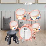 Maxbell Kids Children Drum Set PVC Development Toy for Boys Girls Aged 4 to 14 Child Orange Edge