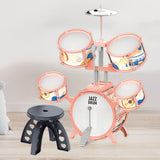 Maxbell Kids Children Drum Set PVC Development Toy for Boys Girls Aged 4 to 14 Child Orange Edge