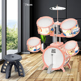 Maxbell Kids Children Drum Set PVC Development Toy for Boys Girls Aged 4 to 14 Child Orange Edge