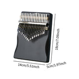 Maxbell 17 Key Mini Finger Piano Small Compact Music Instrument for Kids Adults Gift black