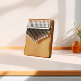 Maxbell 17 Key Mini Finger Piano Small Compact Music Instrument for Kids Adults Gift brown