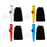 Maxbell Kazoo Flute Portable Education Gift with Storage Pouch for Children Beginner silver