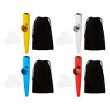 Maxbell Kazoo Flute Portable Education Gift with Storage Pouch for Children Beginner silver