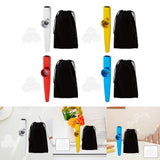 Maxbell Kazoo Flute Portable Education Gift with Storage Pouch for Children Beginner silver