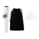 Maxbell Kazoo Flute Portable Education Gift with Storage Pouch for Children Beginner silver