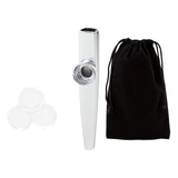 Maxbell Kazoo Flute Portable Education Gift with Storage Pouch for Children Beginner silver