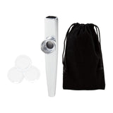 Maxbell Kazoo Flute Portable Education Gift with Storage Pouch for Children Beginner silver