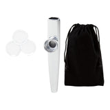 Maxbell Kazoo Flute Portable Education Gift with Storage Pouch for Children Beginner silver