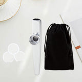 Maxbell Kazoo Flute Portable Education Gift with Storage Pouch for Children Beginner silver